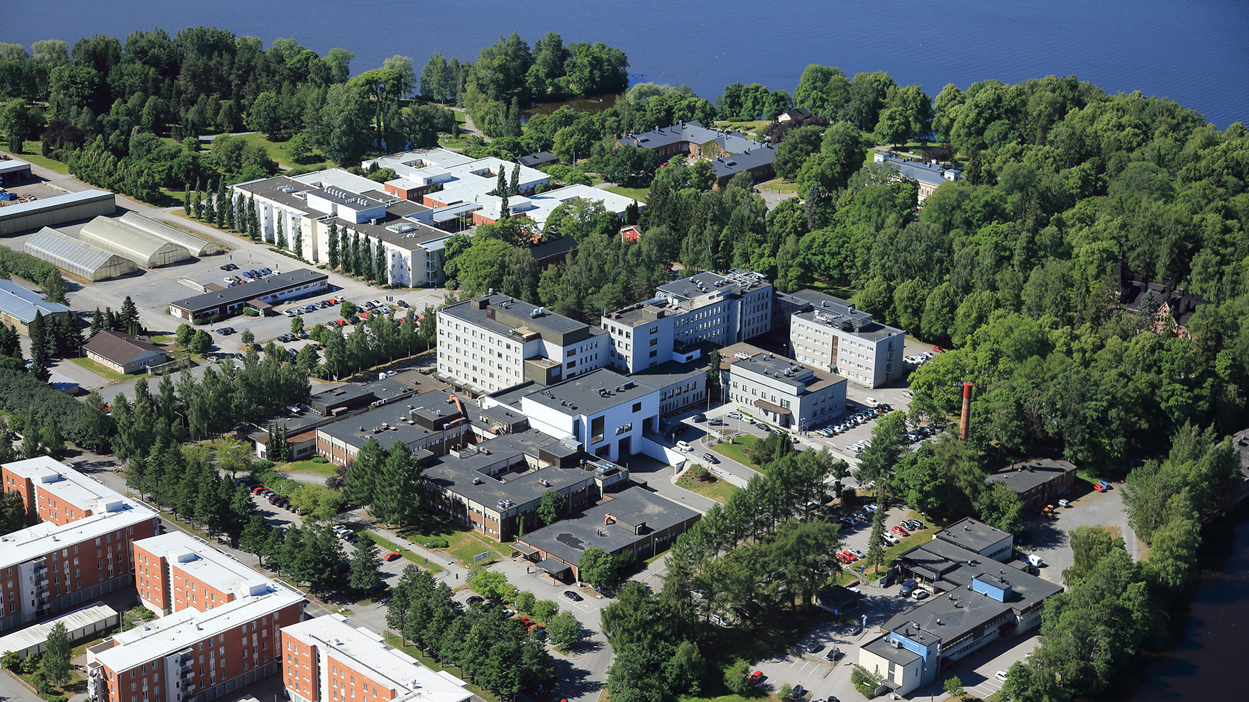 Ilmakuva Tays Hatanpään sairaala-alueesta.