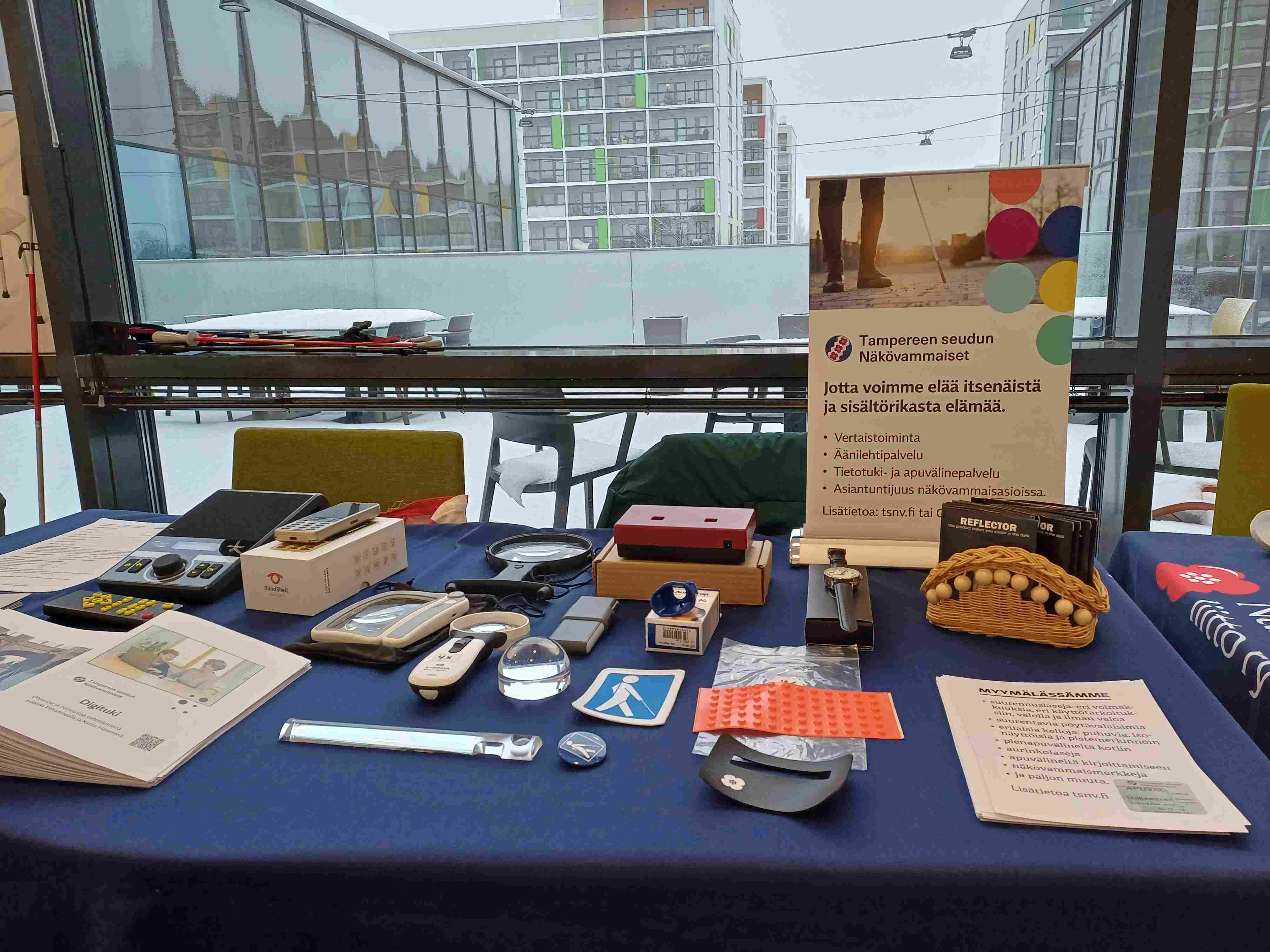 Tampereen seudun Näkövammaisten piste osallisuusviikon tapahtumassa.