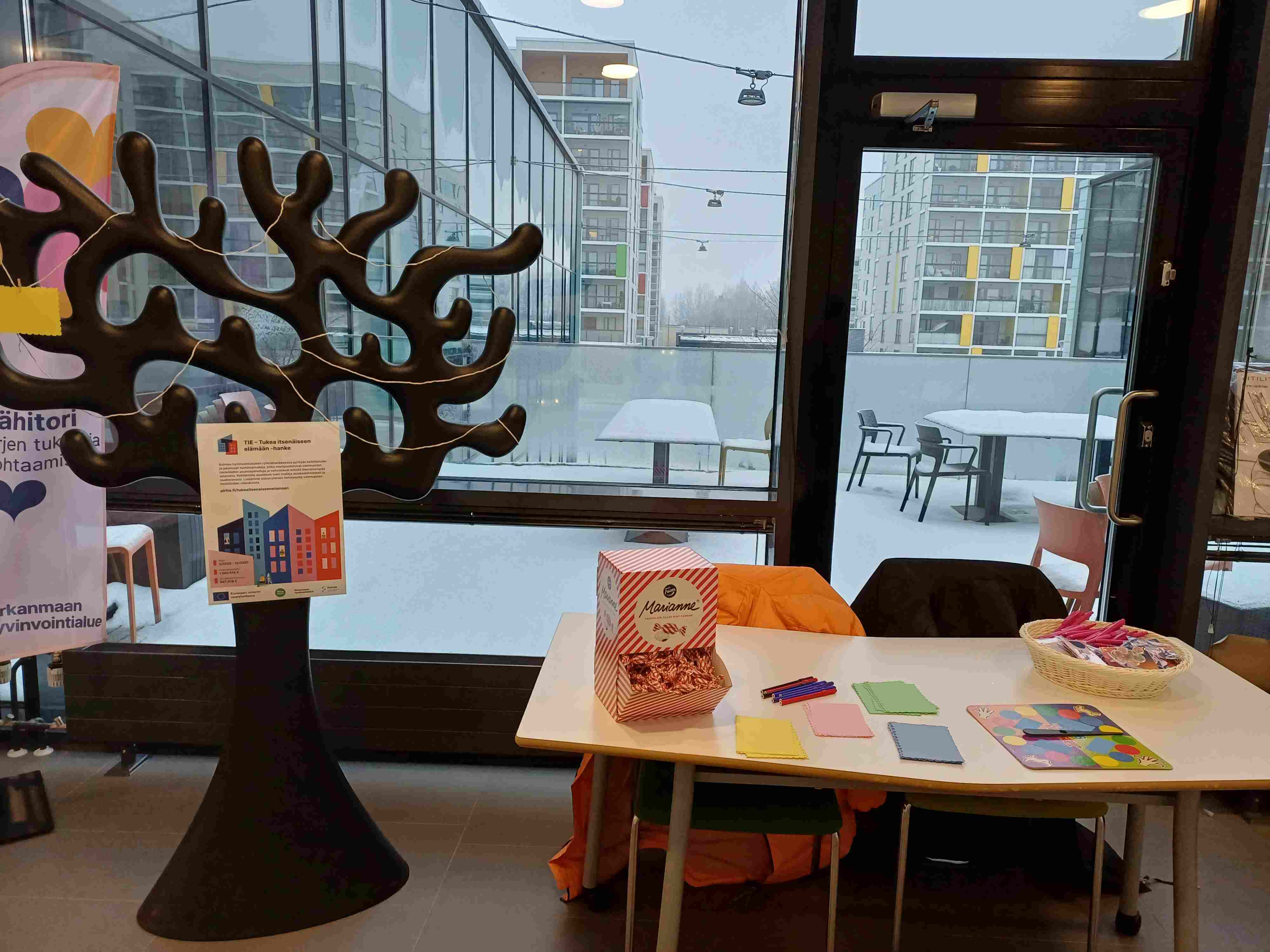 TIE - Tukea itsenäiseen elämään -hankkeen piste osallisuusviikon tapahtumassa.