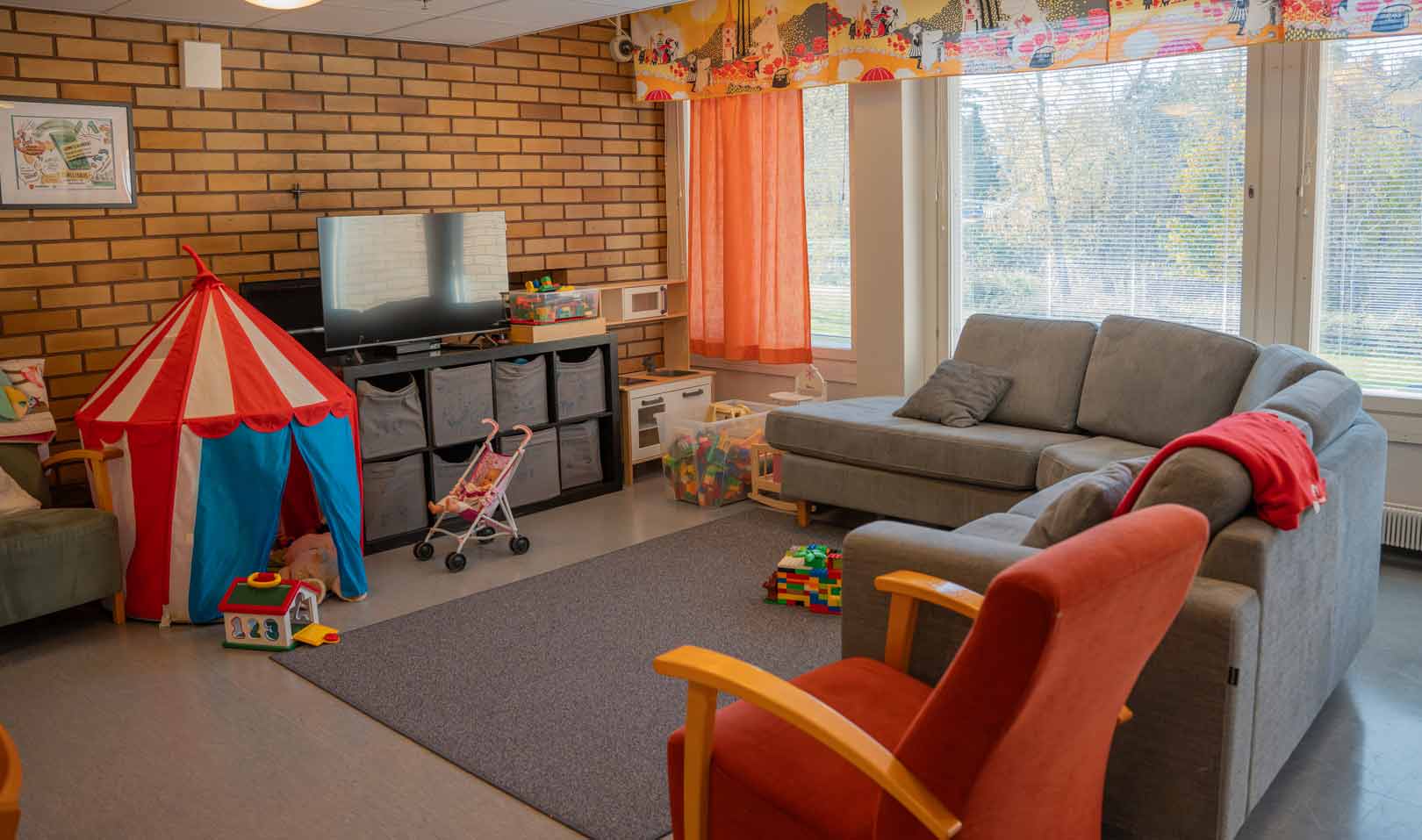 Perhekuntoutuksen sisätilat.