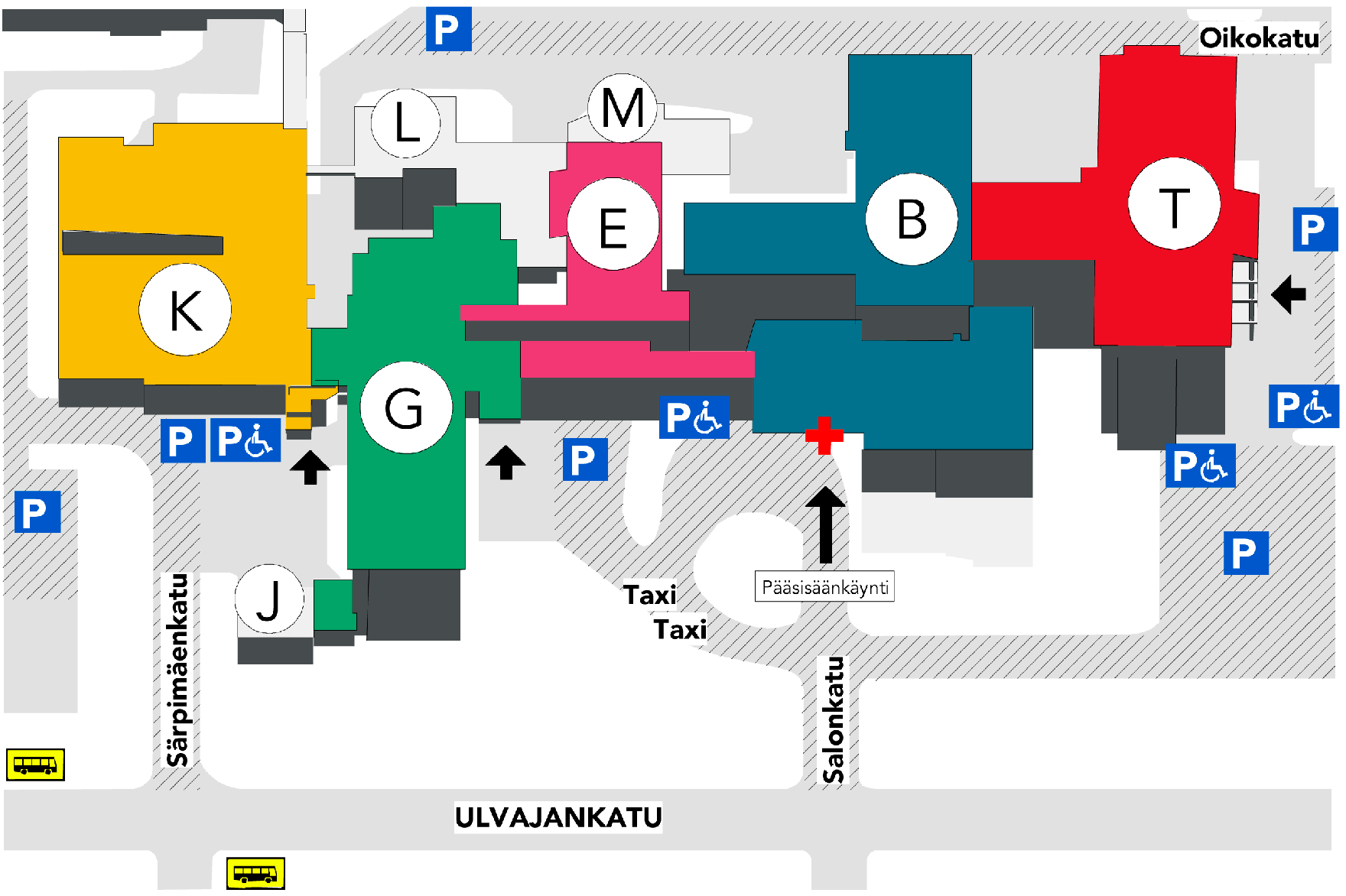 Valkeakosken sairaalan havainnekartta.